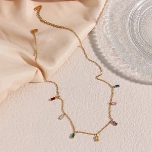 NWT- TNJ Rainbow necklace-18k gold plated